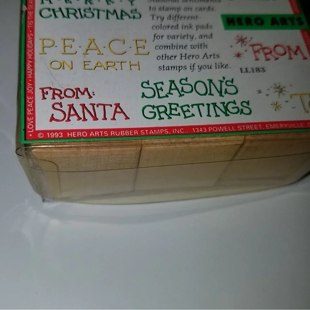 VTG Hero Arts Rubber Stamps Holiday Messages Season Santa Christmas